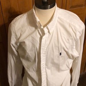 White lightweight polo button down size XL